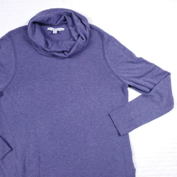 Adrienne Vittadini Womens Purple Viscose Blend Lightweight Cowl Neck Sweater L - Picture 4 of 8